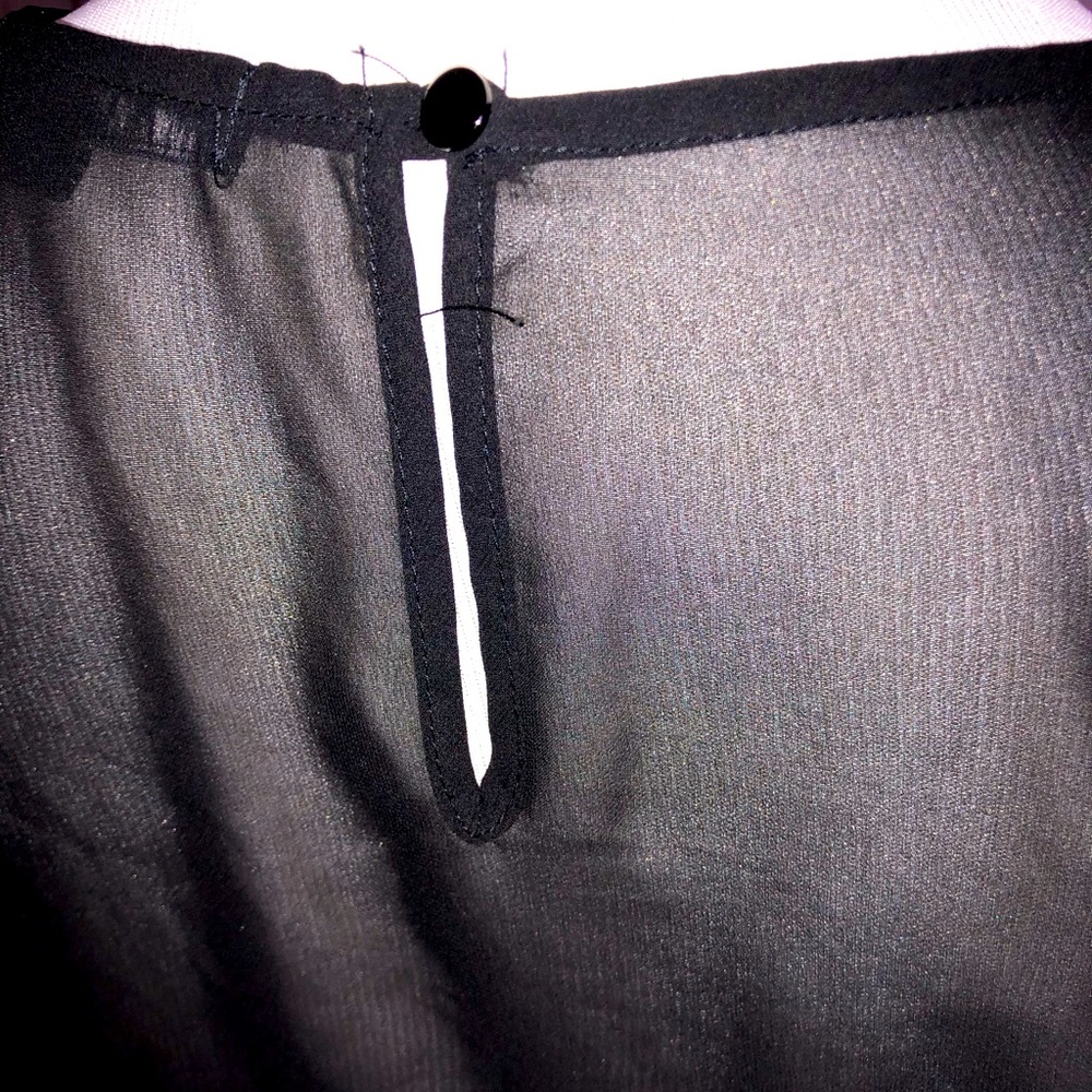 Forever 21 black & cream elastic waist dress. L - Picture 4 of 6